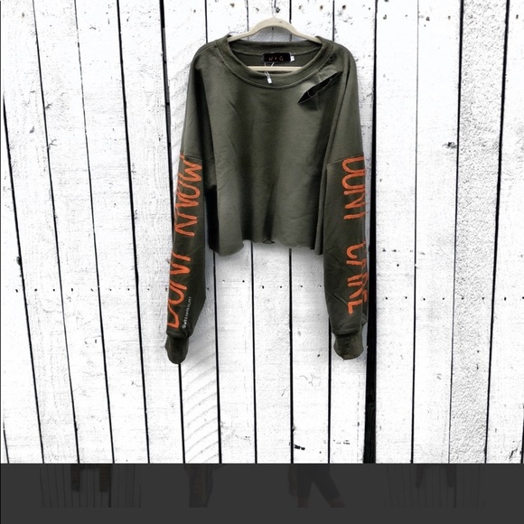 Wren + Glory Don’t Know Don’t Care distressed sweatshirt #81 - Picture 5 of 13